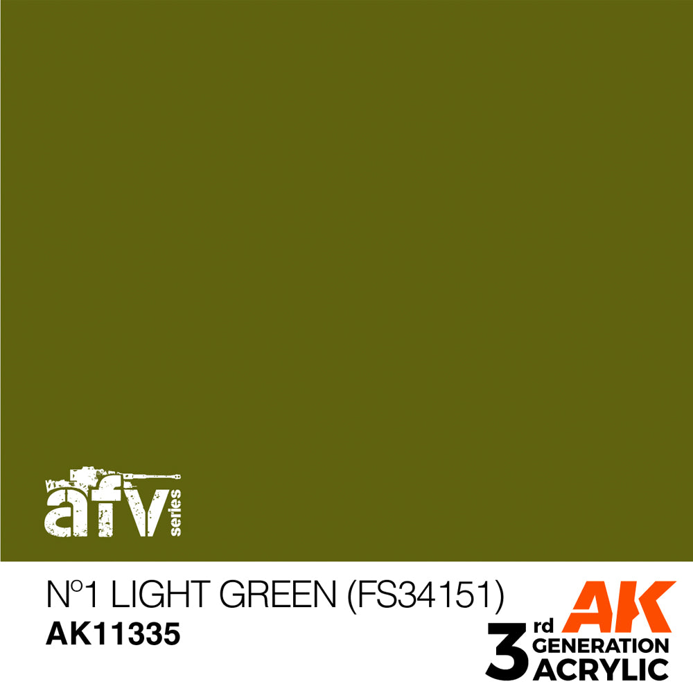 AK Interactive 11335 Nº1 Light Green (FS34151) 17ml AFV 3G Acrylic Model Paint