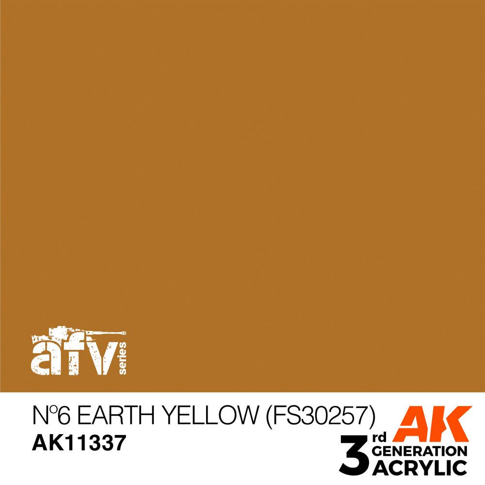 AK Interactive 11337 Nº6 Earth Yellow (FS30257) 17ml AFV 3G Acrylic Model Paint