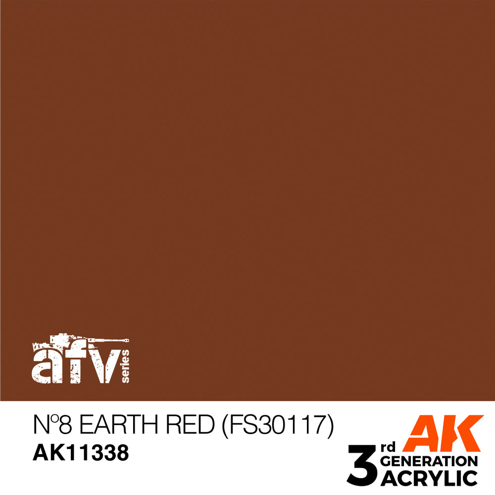 AK Interactive 11338 Nº8 Earth Red (FS30117) 17ml AFV 3G Acrylic Model Paint