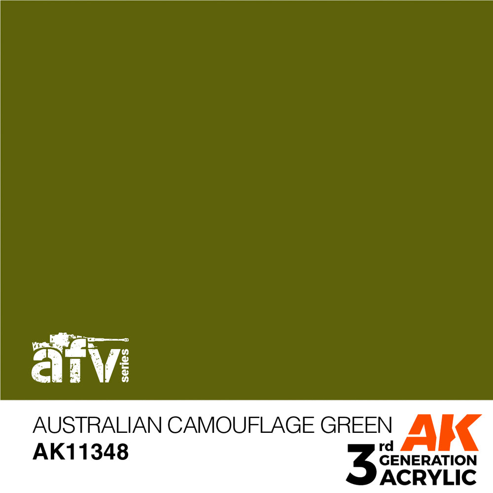 AK Interactive 11348 Australian Camouflage Green 17ml AFV 3G Acrylic Model Paint