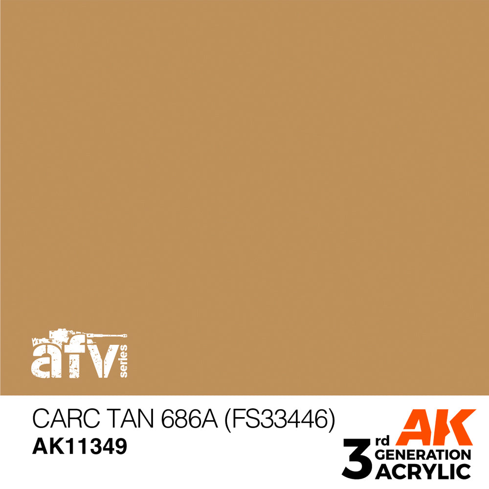 AK Interactive 11349 Carc Tan 686A (FS33446) 17ml AFV 3G Acrylic Model Paint