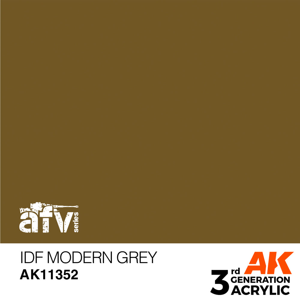 AK Interactive 11352 IDF Modern Grey 17ml AFV 3G Acrylic Model Paint