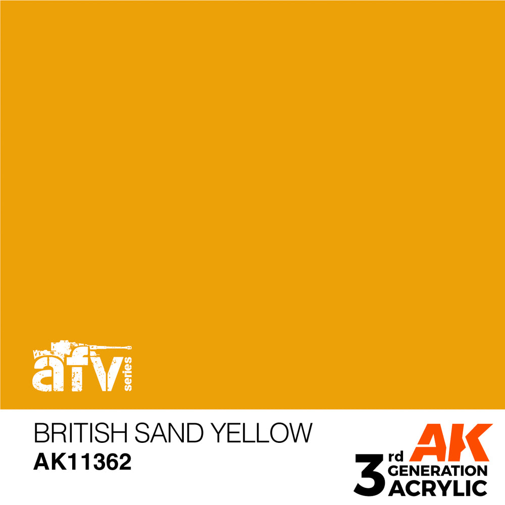 AK Interactive 11362 British Sand Yellow 17ml AFV 3G Acrylic Model Paint