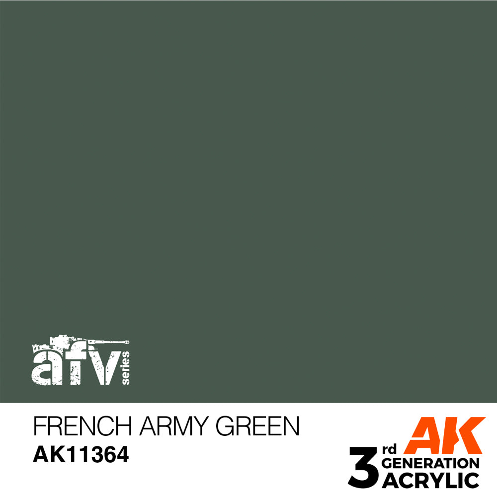 AK Interactive 11364 French Army Green 17ml AFV 3G Acrylic Model Paint