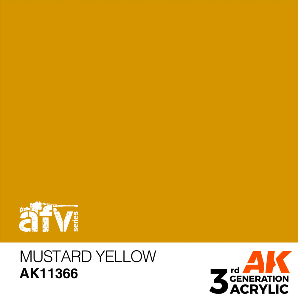 AK Interactive 11366 Mustard Yellow 17ml AFV 3G Acrylic Model Paint