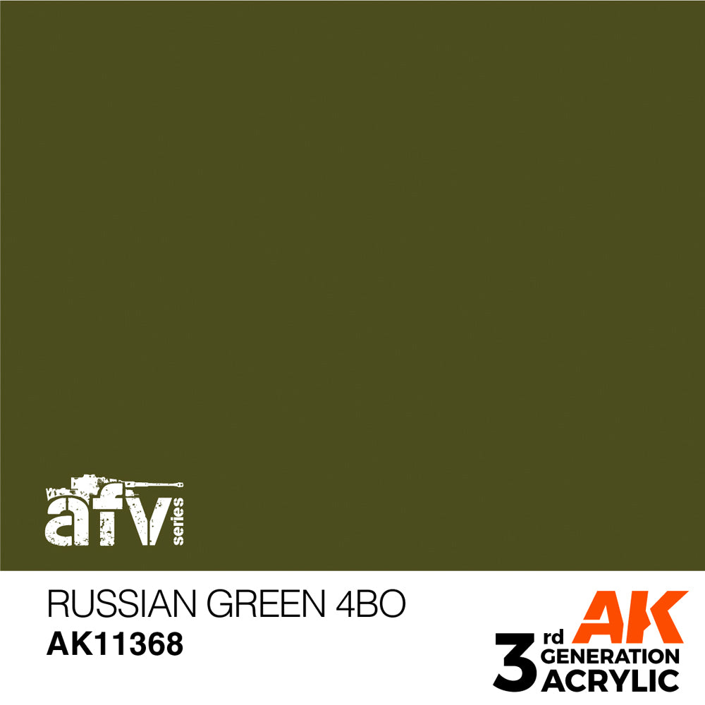 AK Interactive 11368 Russian Green 4Bo 17ml AFV 3G Acrylic Model Paint