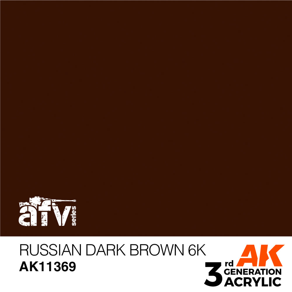 AK Interactive 11369 Russian Dark Brown 6K 17ml AFV 3G Acrylic Model Paint