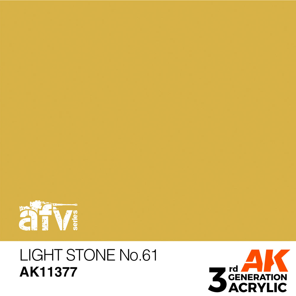AK Interactive 11377 Light Stone No.61 17ml AFV 3G Acrylic Model Paint
