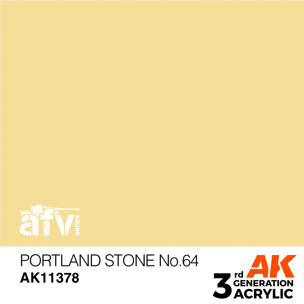 AK Interactive 11378 Portland Stone No.64 17ml AFV 3G Acrylic Model Paint