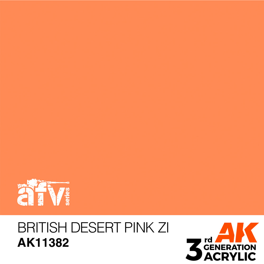 AK Interactive 11382 British Desert Pink ZI 17ml AFV 3G Acrylic Model Paint