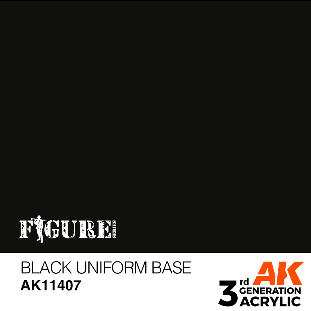 AK Interactive 11407 Black Uniform Base 17ml 3G Acrylic Model Paint