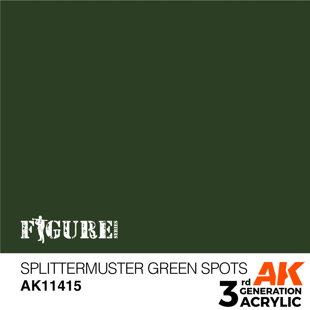 AK Interactive 11415 Splittermuster Green Spots 17ml 3G Acrylic Model Paint