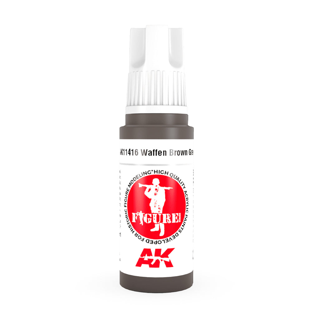 AK Interactive 11416 Waffen Brown Grey 17ml 3G Acrylic Model Paint