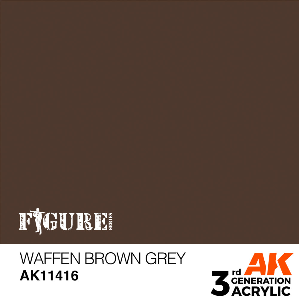 AK Interactive 11416 Waffen Brown Grey 17ml 3G Acrylic Model Paint