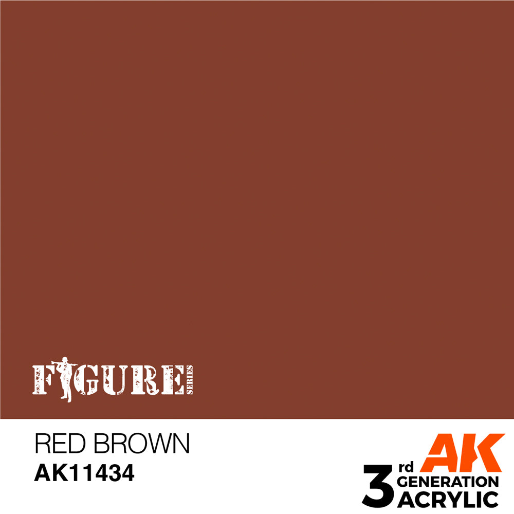 AK Interactive 11434 Red Brown 17ml 3G Acrylic Model Paint
