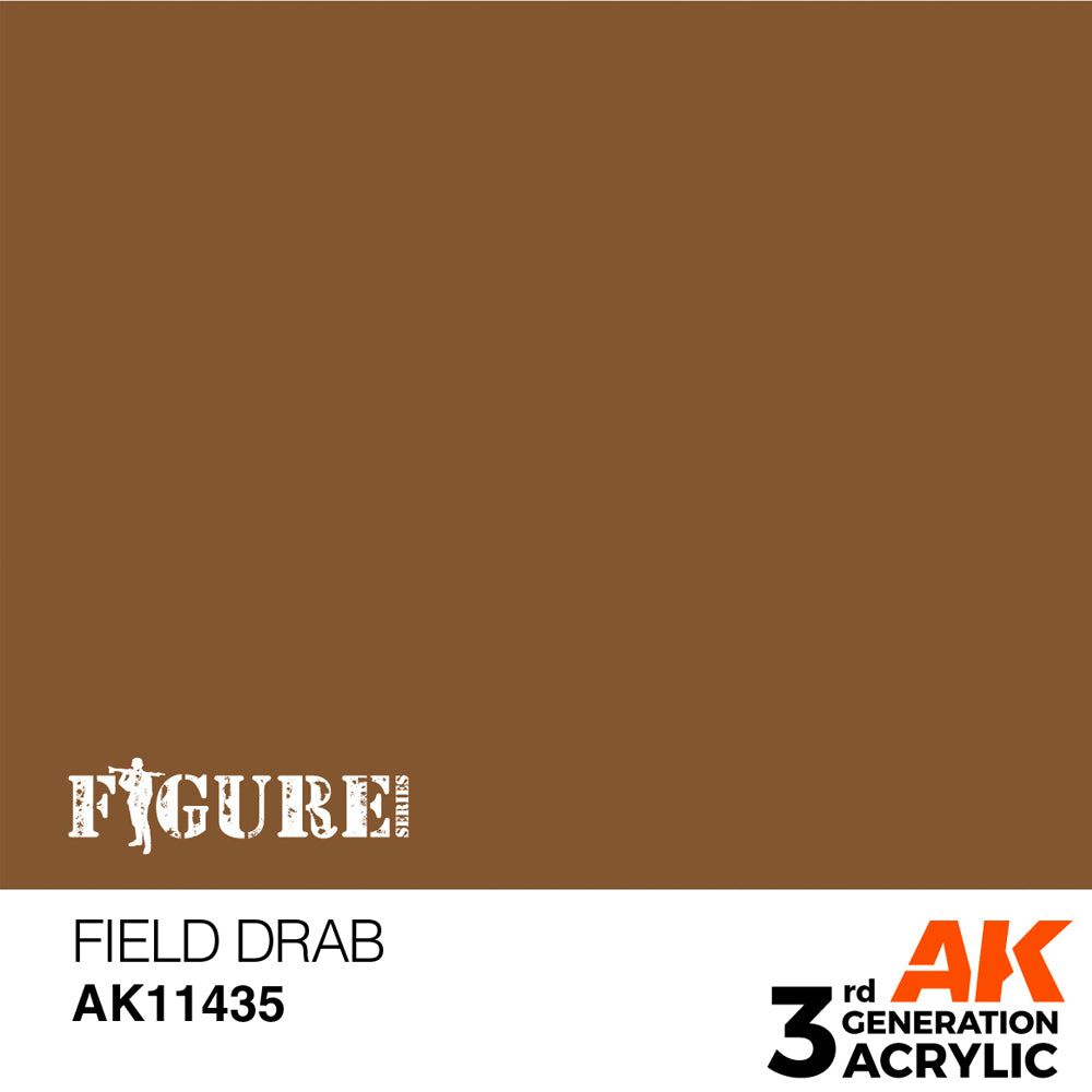 AK Interactive 11435 Field Drab 17ml 3G Acrylic Model Paint