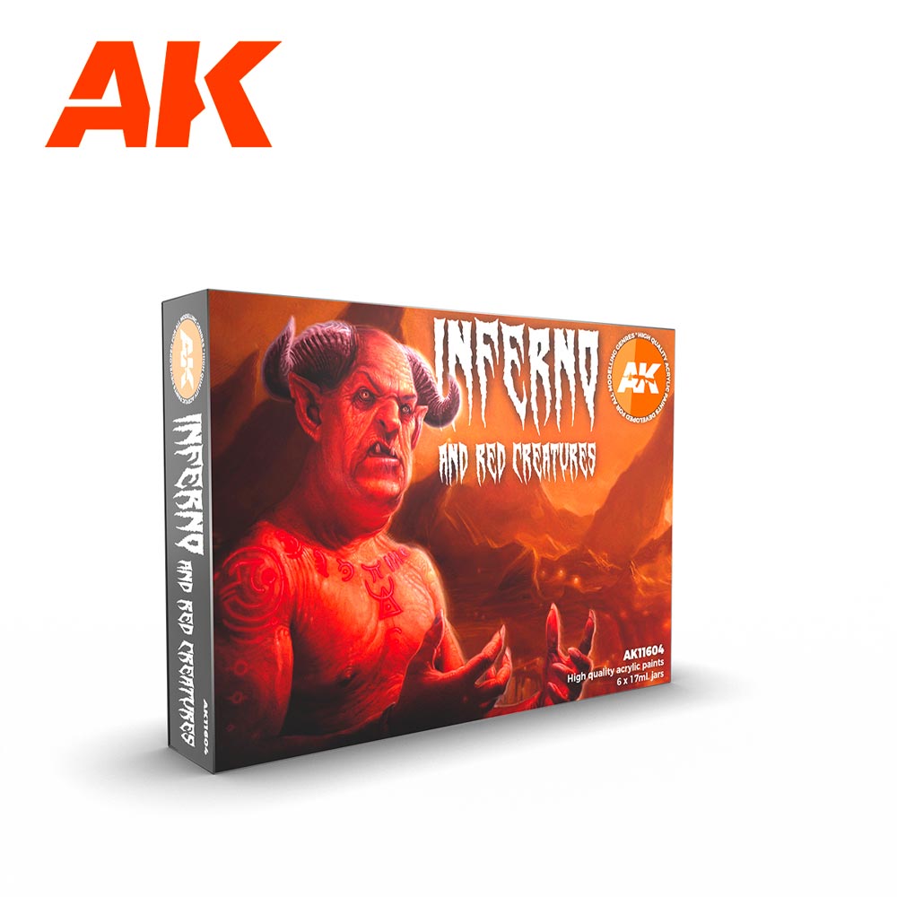 AK Interactive 11604 Inferno And Red Creatures Acrylic Paint Set
