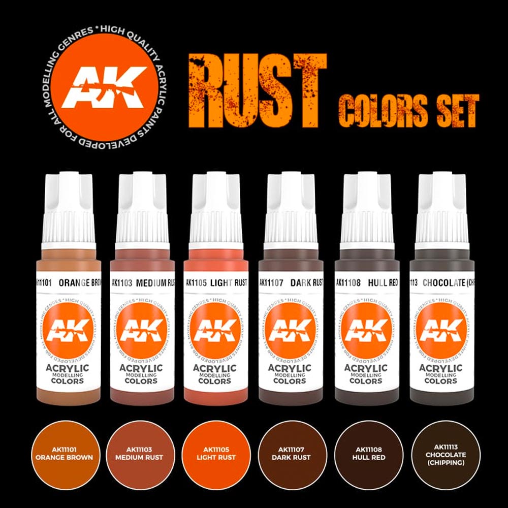 AK Interactive 11605 Rust and Abandoned Acrylic Paint Set
