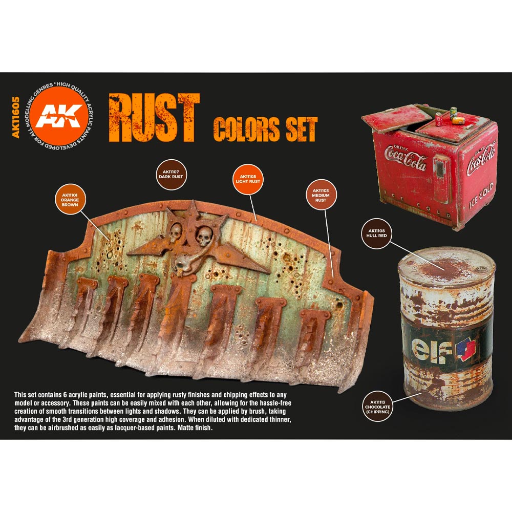 AK Interactive 11605 Rust and Abandoned Acrylic Paint Set