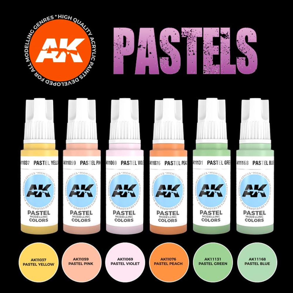 AK Interactive 11607 Pastels Colours Acrylic Paint Set