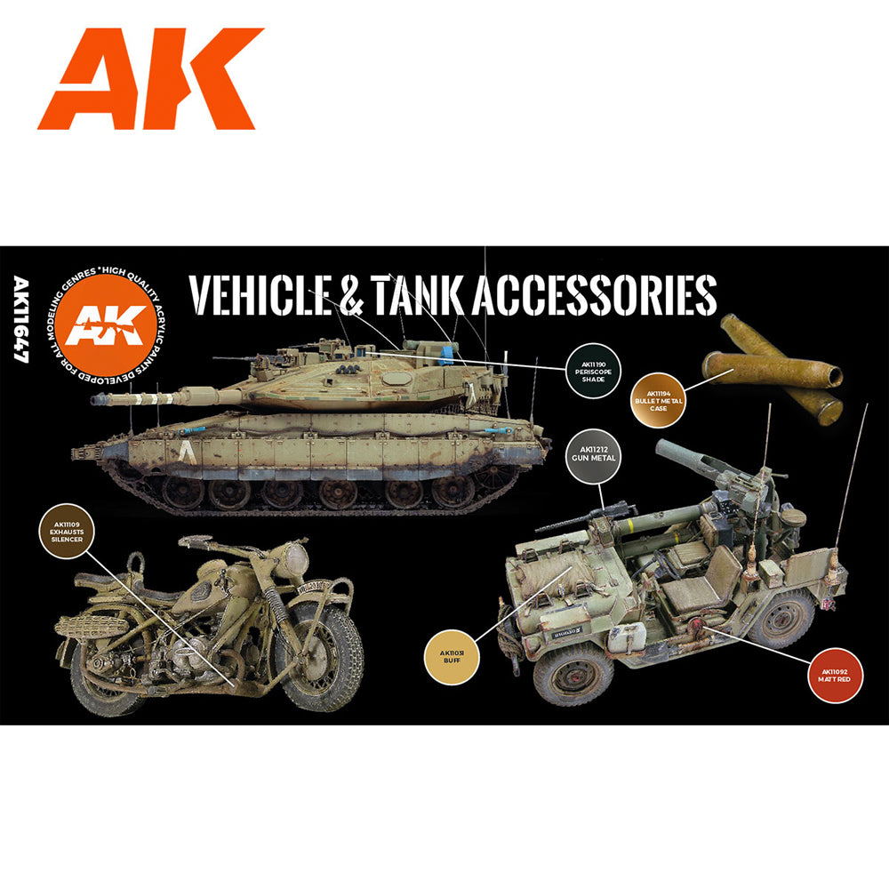 AK Interactive 11647 Vehicle & Tank Accessories 3G Acrylic Paint Set