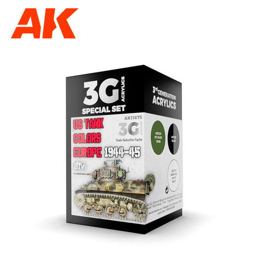 AK Interactive 11675 US Tank Colours Europe 1944-45 3G Acrylic Paint Set