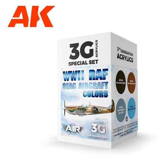 AK Interactive 11727 WWII RAF SEAC Aircraft Colours 3G Acrylic 4-Paint Set