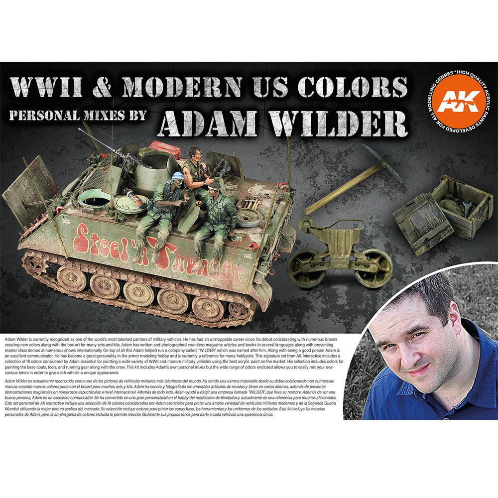 AK Interactive 11763 WWII & Modern US Colours 3G Acrylic Paint Set - Adam Wilder