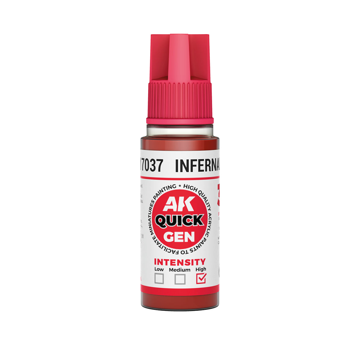 AK Interactive Quick Gen 17037 Infernal Red 18ml Acrylic Paint