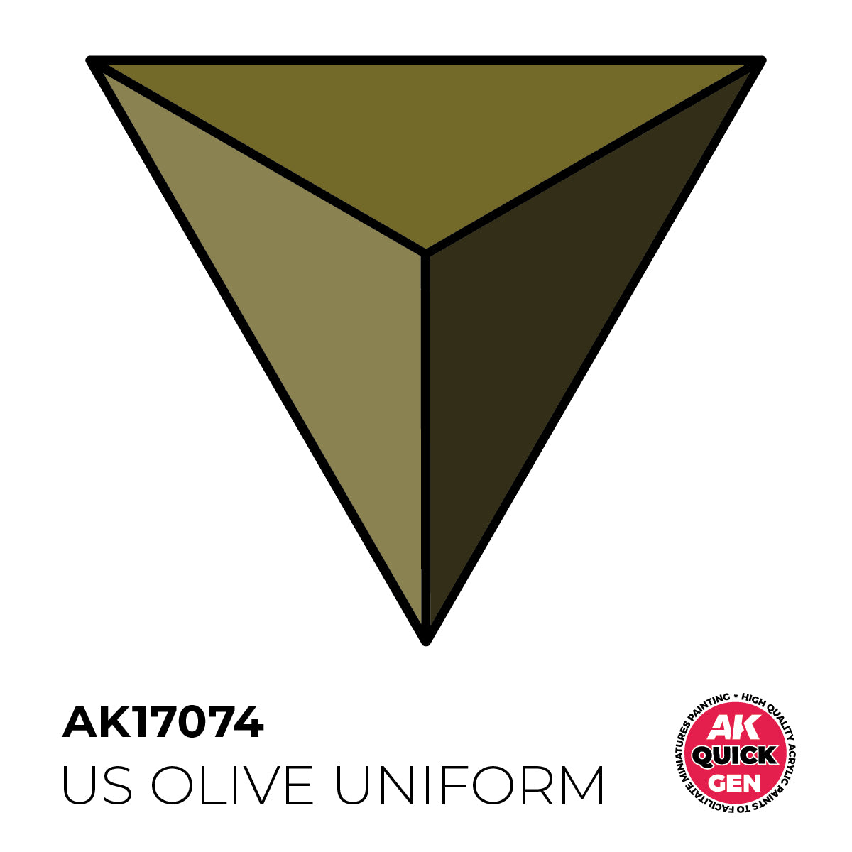AK Interactive Quick Gen 17074 Us Olive Uniform 18ml Acrylic Paint