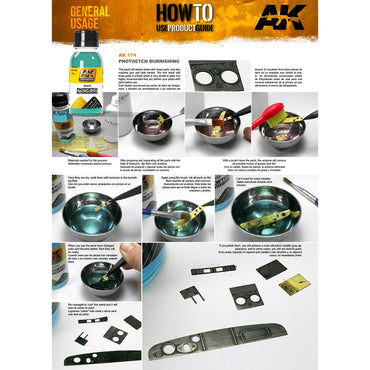 AK Interactive 174 Brass Photoetch Burnishing Fluid Weathering 100ml