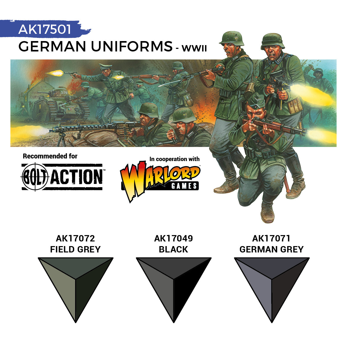 AK Interactive Quick Gen 17501 German Uniforms Acrylic Paint Set