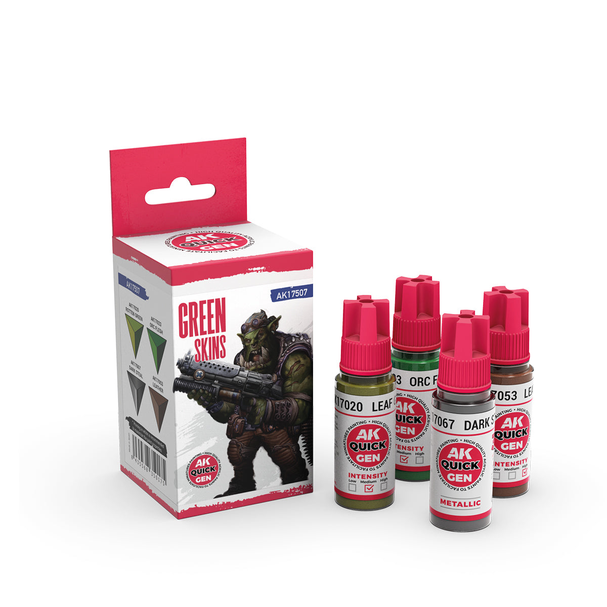 AK Interactive Quick Gen 17507 Green Skins Acrylic Paint Set
