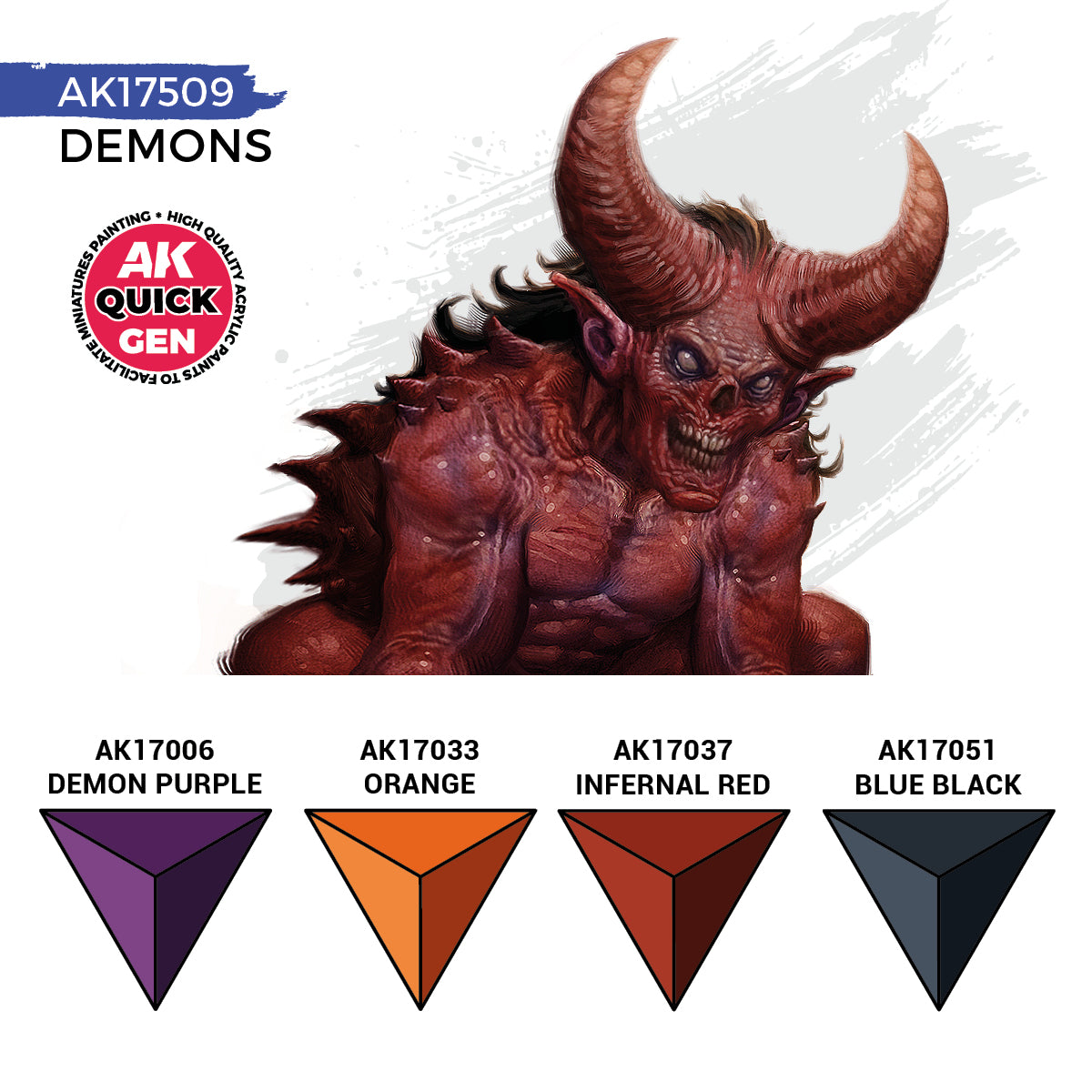 AK Interactive Quick Gen 17509 Demons Acrylic Paint Set