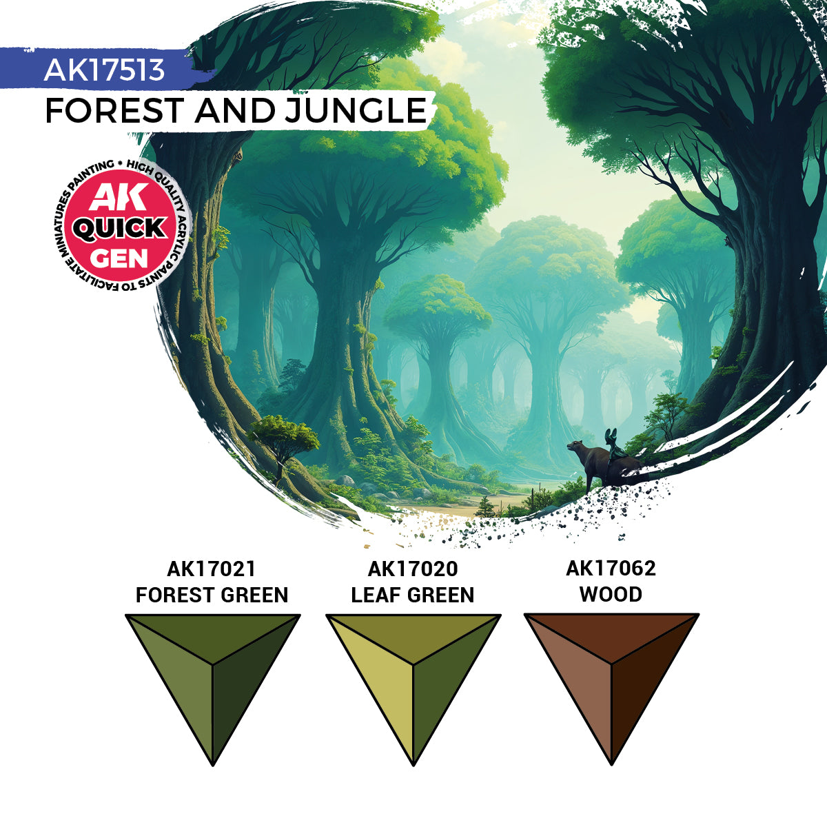 AK Interactive Quick Gen 17513 Forest & Jungle Acrylic Paint Set