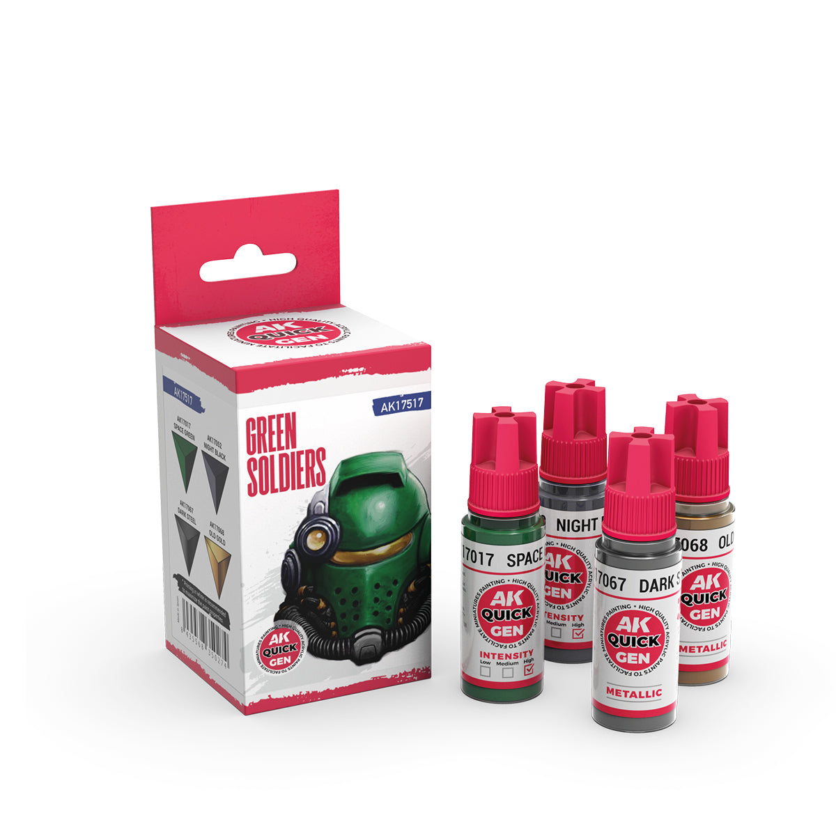 AK Interactive Quick Gen 17517 Green Soldiers Acrylic Paint Set