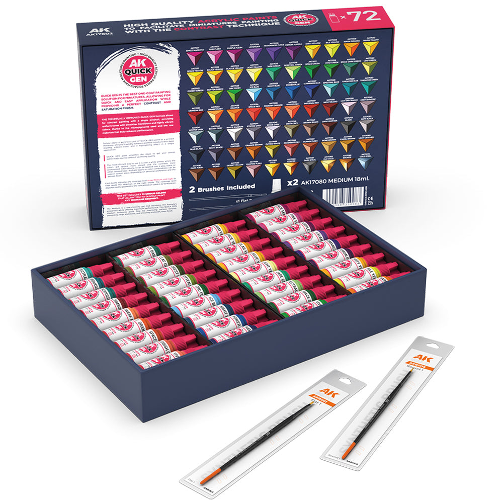 AK Interactive Quick Gen Paint Set 36 Colours Acrylic Paint 17601