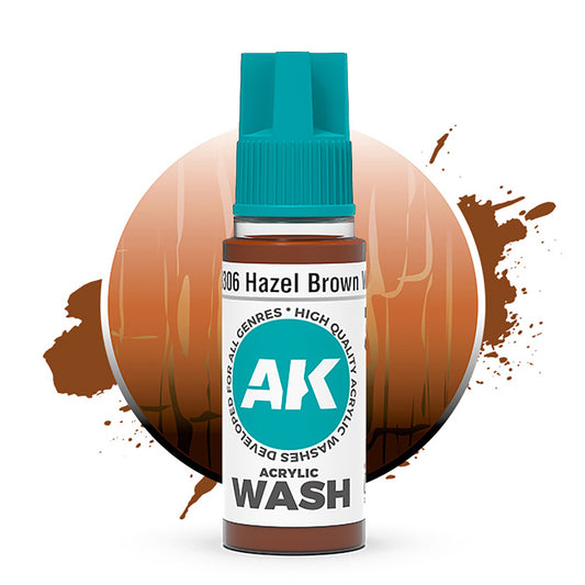 AK Interactive Hazel Brown Wash Acrylic 18ml AK19306
