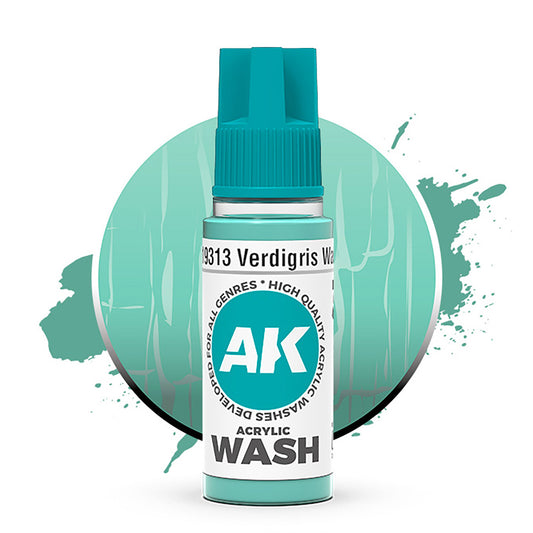 AK Interactive Verdigris Wash Acrylic 18ml AK19313