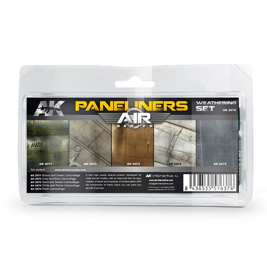 AK Interactive 2070 Paneliners Weathering AIR Series Set Combo