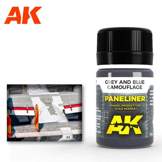 AK Interactive 2072 Grey/Blue Camouflage Paneliner Enamel 35ml
