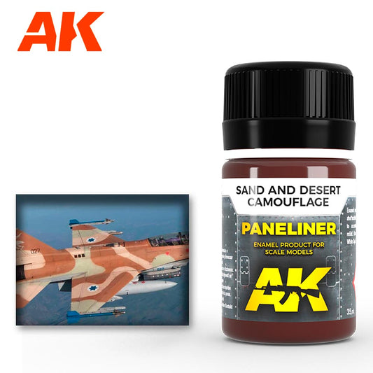 AK Interactive 2073 Sand/Desert Camouflage Paneliner Enamel 35ml
