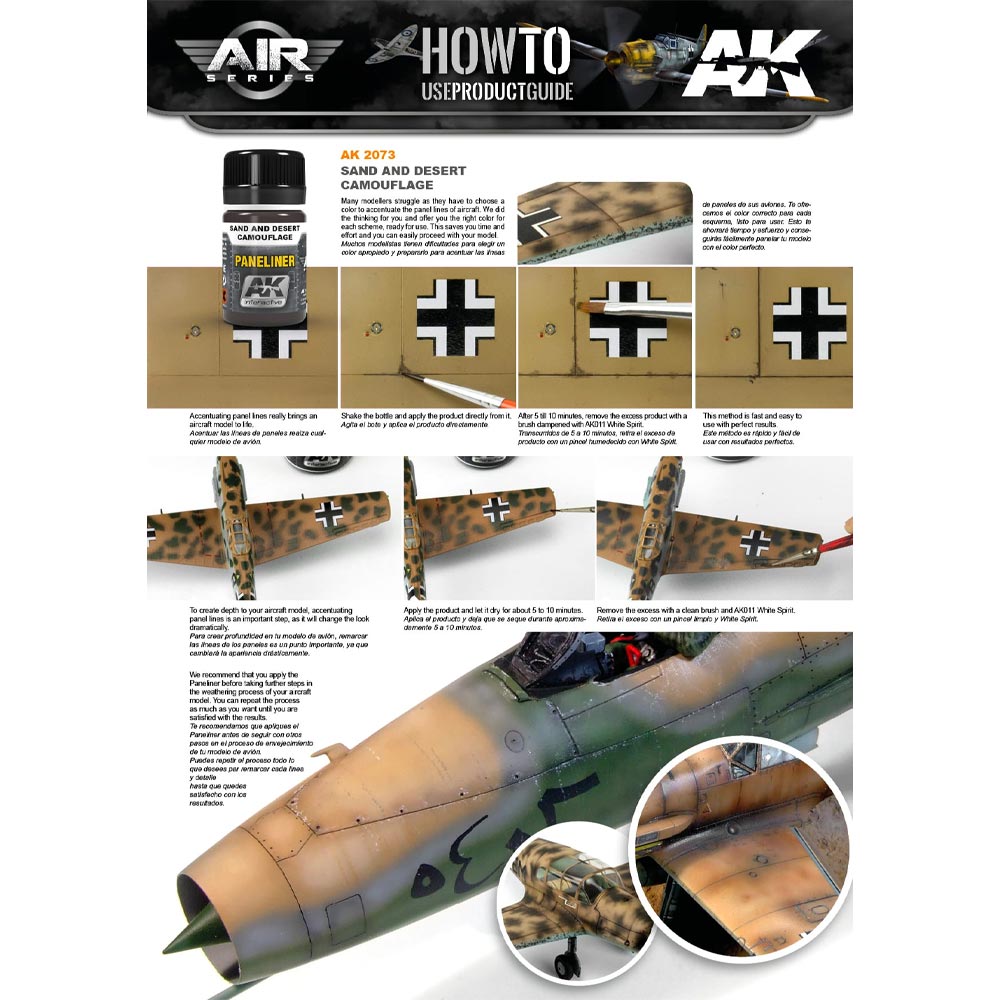 AK Interactive 2073 Sand/Desert Camouflage Paneliner Enamel 35ml