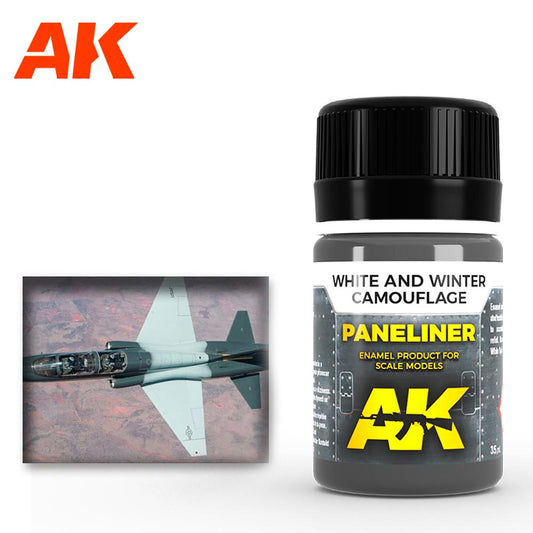 AK Interactive 2074 White/Winter Camouflage Paneliner Enamel 35ml