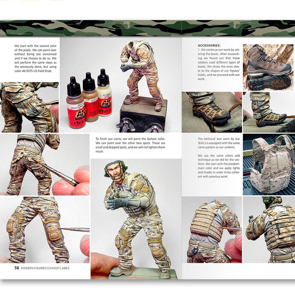 AK Interactive 247 AK Learning 8: Modern Figures Camouflages Book (English)