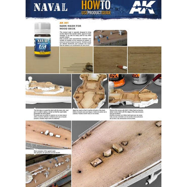 AK Interactive 301 Naval: Dark Wash for Wooden Deck Enamel Weathering 35ml