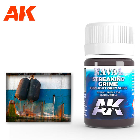 AK Interactive 305 Naval: Light Grey Ship Streaking Grime Enamel Weathering 35ml