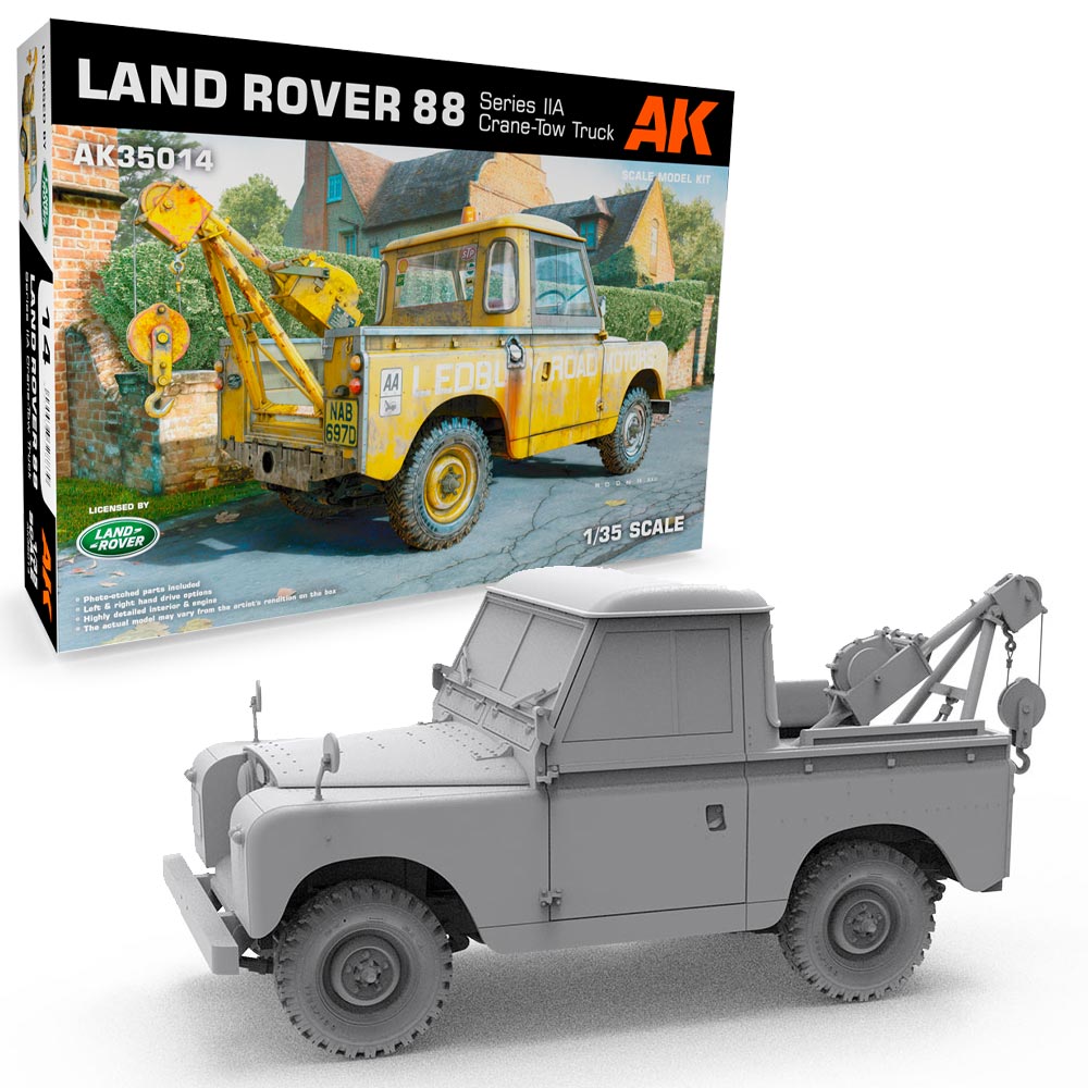 AK Interactive 35014 Land Rover 88 Series IIA Crane-Tow Truck 1:35 Model Kit