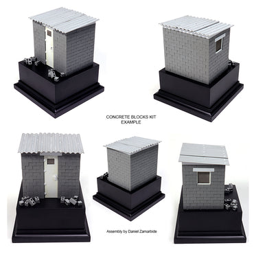 AK Interactive 35019 Concrete Blocks Kit w/Roof Plates for 1:35 Model Diorama