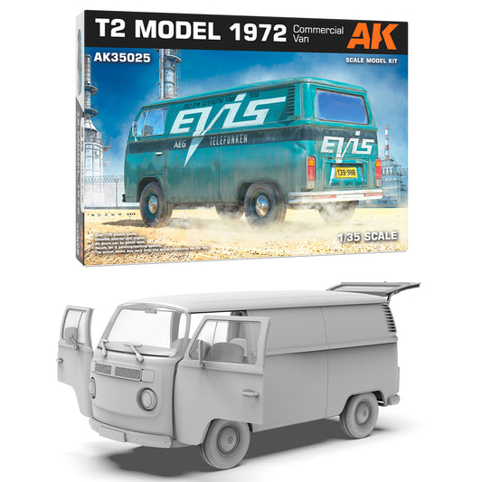AK Interactive 35025 T2 Model 1972 Commercial Van 1:35 Model Kit